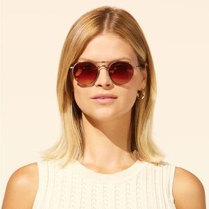 NWT GARRETT LEIGHT "Wilson" Blue Glasses Frame w/ Sunglasses Clip $650